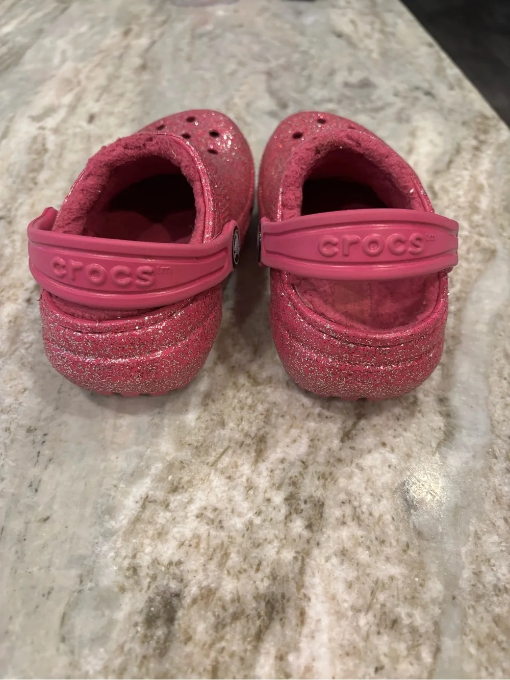 Toddler little kid Sparkle Slip-On Crocs- Pink size 6